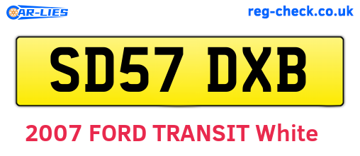 SD57DXB are the vehicle registration plates.