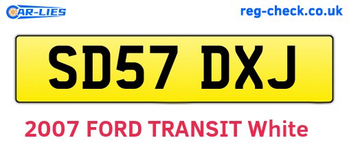 SD57DXJ are the vehicle registration plates.