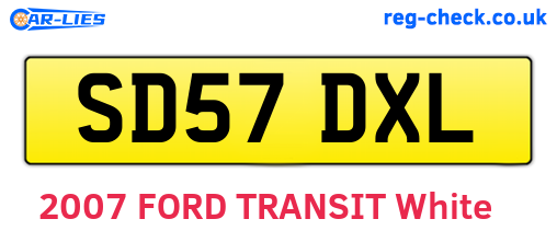SD57DXL are the vehicle registration plates.