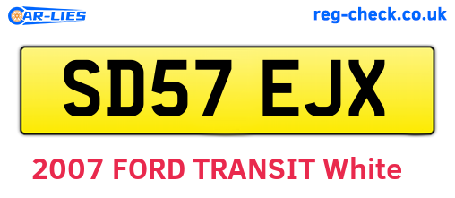 SD57EJX are the vehicle registration plates.