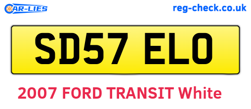 SD57ELO are the vehicle registration plates.