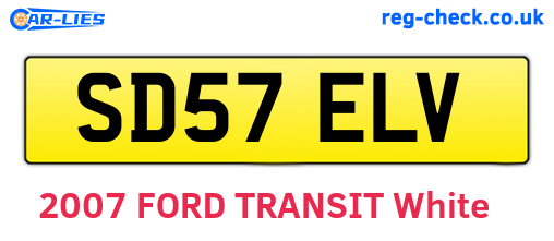 SD57ELV are the vehicle registration plates.