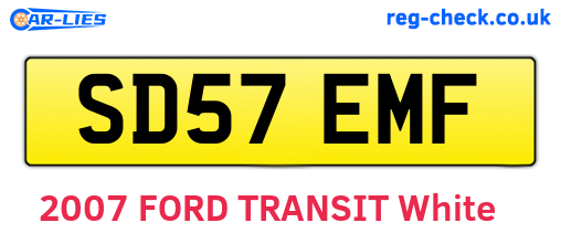 SD57EMF are the vehicle registration plates.