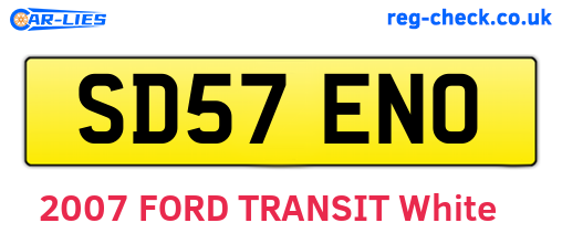 SD57ENO are the vehicle registration plates.