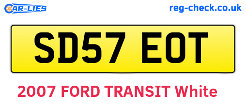 SD57EOT are the vehicle registration plates.
