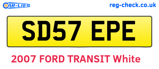 SD57EPE are the vehicle registration plates.