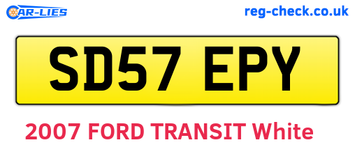 SD57EPY are the vehicle registration plates.