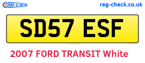 SD57ESF are the vehicle registration plates.