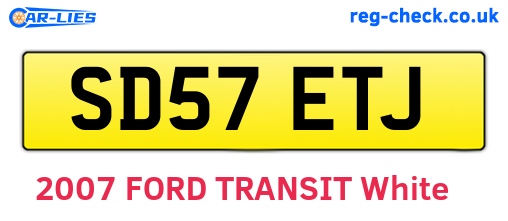SD57ETJ are the vehicle registration plates.