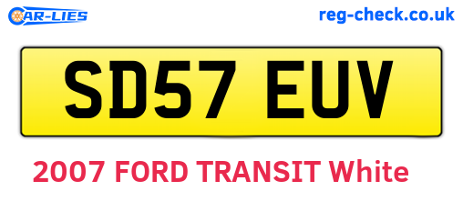 SD57EUV are the vehicle registration plates.
