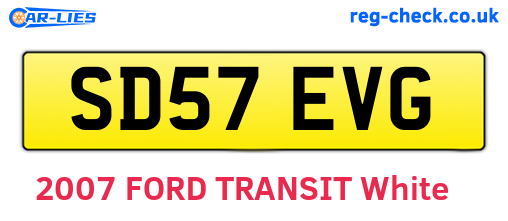 SD57EVG are the vehicle registration plates.
