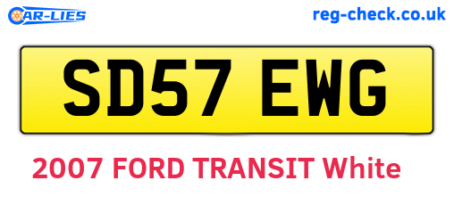 SD57EWG are the vehicle registration plates.