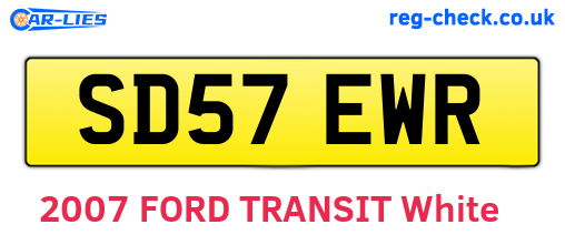SD57EWR are the vehicle registration plates.