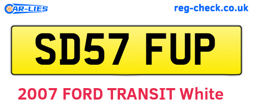 SD57FUP are the vehicle registration plates.