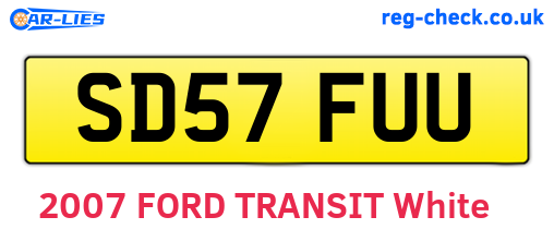 SD57FUU are the vehicle registration plates.