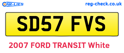 SD57FVS are the vehicle registration plates.