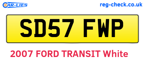 SD57FWP are the vehicle registration plates.