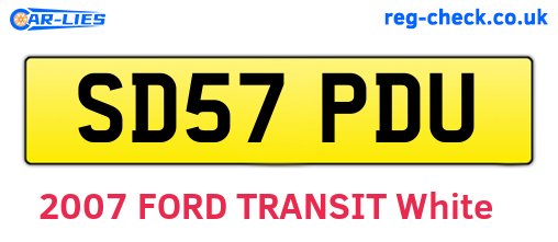 SD57PDU are the vehicle registration plates.