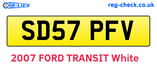 SD57PFV are the vehicle registration plates.