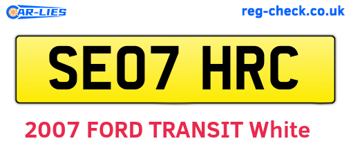 SE07HRC are the vehicle registration plates.