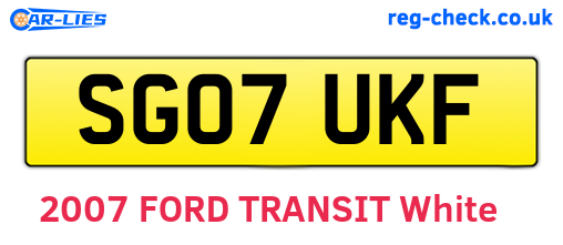 SG07UKF are the vehicle registration plates.
