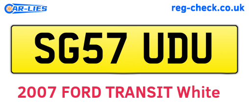 SG57UDU are the vehicle registration plates.
