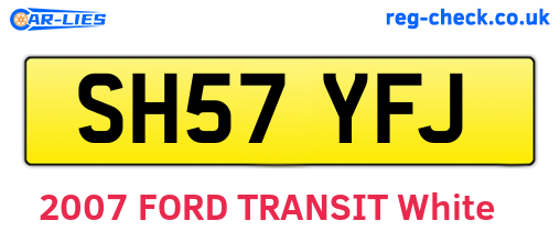 SH57YFJ are the vehicle registration plates.