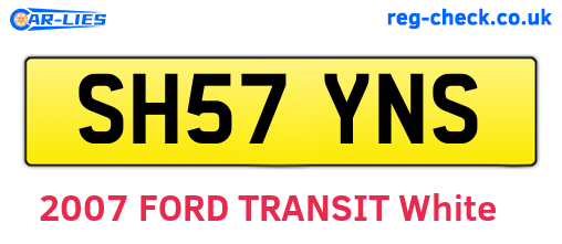SH57YNS are the vehicle registration plates.