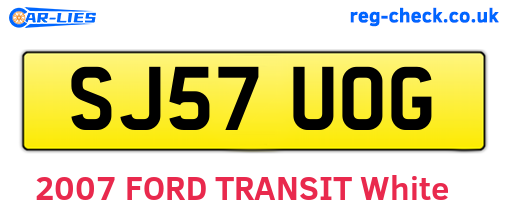SJ57UOG are the vehicle registration plates.