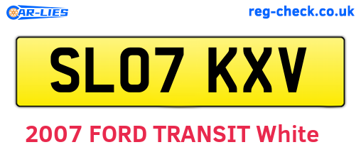 SL07KXV are the vehicle registration plates.