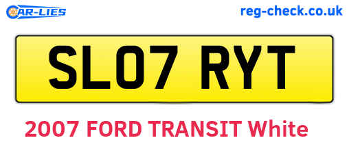 SL07RYT are the vehicle registration plates.