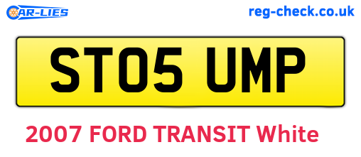 ST05UMP are the vehicle registration plates.