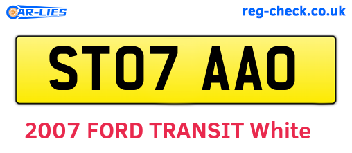 ST07AAO are the vehicle registration plates.