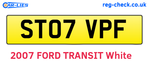ST07VPF are the vehicle registration plates.