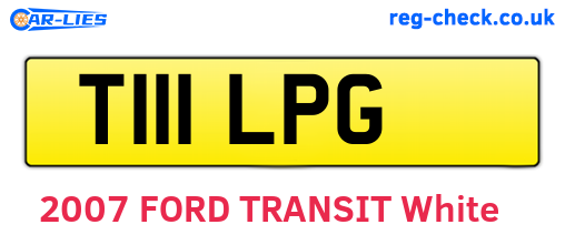 T111LPG are the vehicle registration plates.