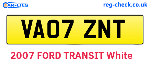 VA07ZNT are the vehicle registration plates.