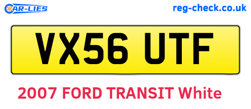VX56UTF are the vehicle registration plates.