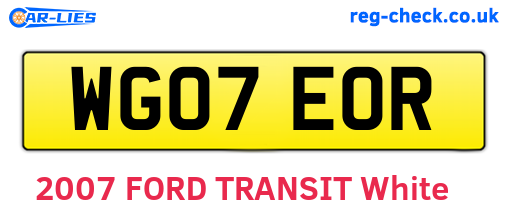 WG07EOR are the vehicle registration plates.
