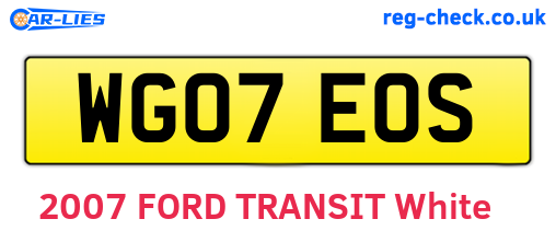 WG07EOS are the vehicle registration plates.