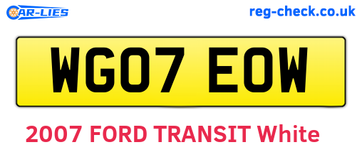 WG07EOW are the vehicle registration plates.