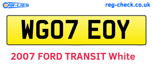 WG07EOY are the vehicle registration plates.