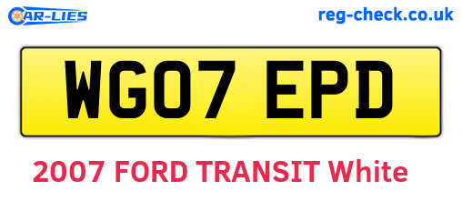 WG07EPD are the vehicle registration plates.