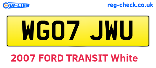 WG07JWU are the vehicle registration plates.