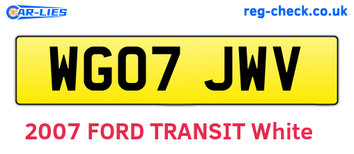 WG07JWV are the vehicle registration plates.