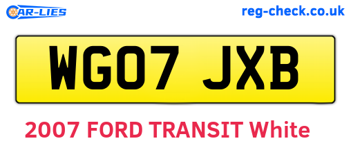 WG07JXB are the vehicle registration plates.
