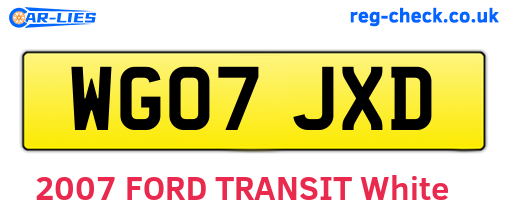 WG07JXD are the vehicle registration plates.