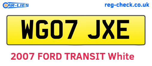 WG07JXE are the vehicle registration plates.