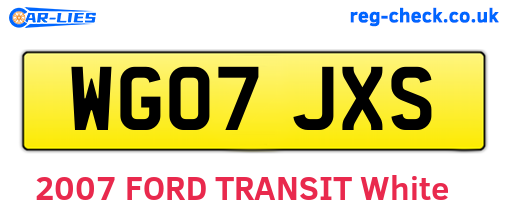 WG07JXS are the vehicle registration plates.