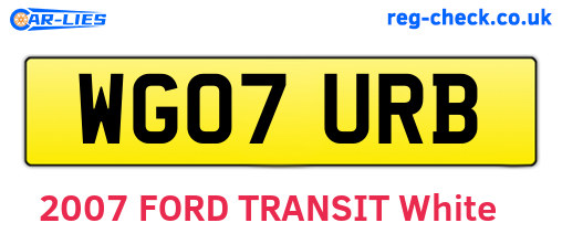 WG07URB are the vehicle registration plates.