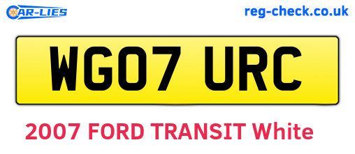 WG07URC are the vehicle registration plates.